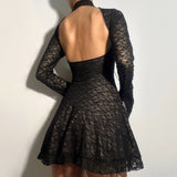 Litlookz Studio Y2K Goth Sheer Lace Mini Dress, view 2