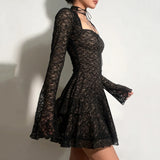 Litlookz Studio Y2K Goth Sheer Lace Mini Dress, view 4