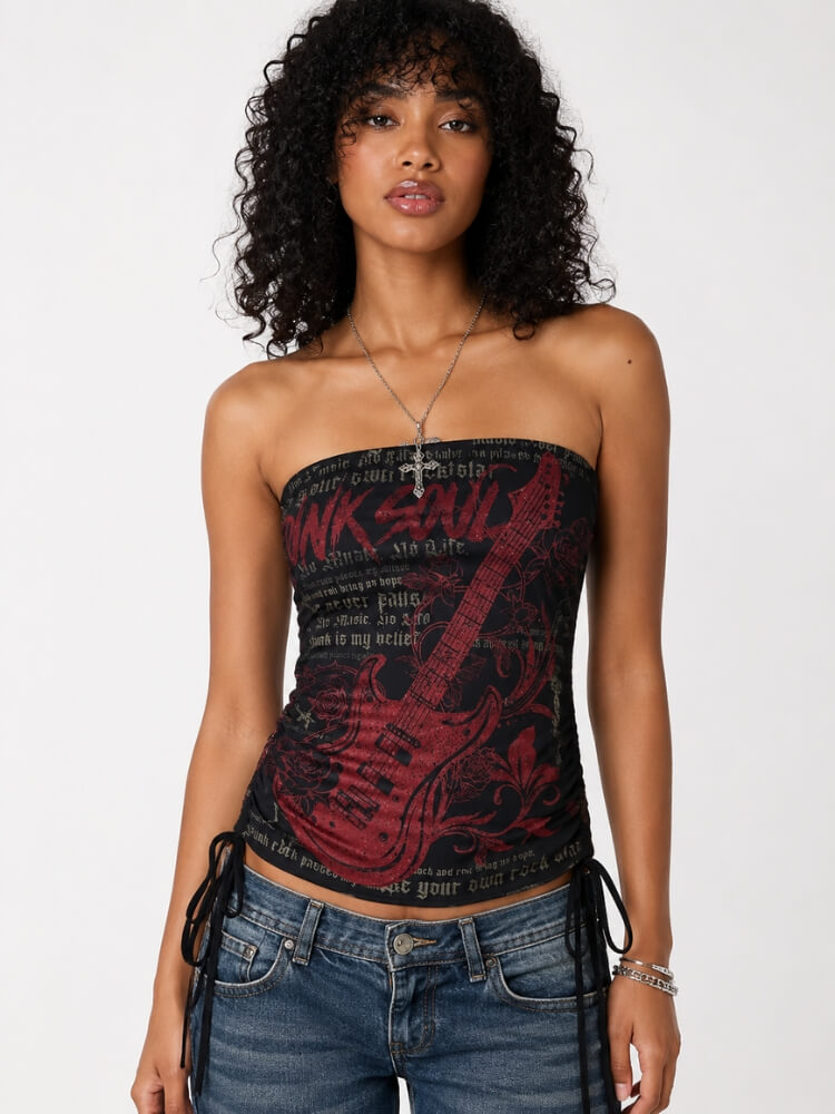Litlookz Studio Y2K Goth Tube Top
