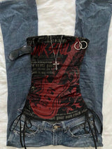 Litlookz Studio Y2K Goth Tube Top, view 3