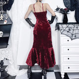 Litlookz Studio Y2K Goth Velvet Midi Dress, view 2