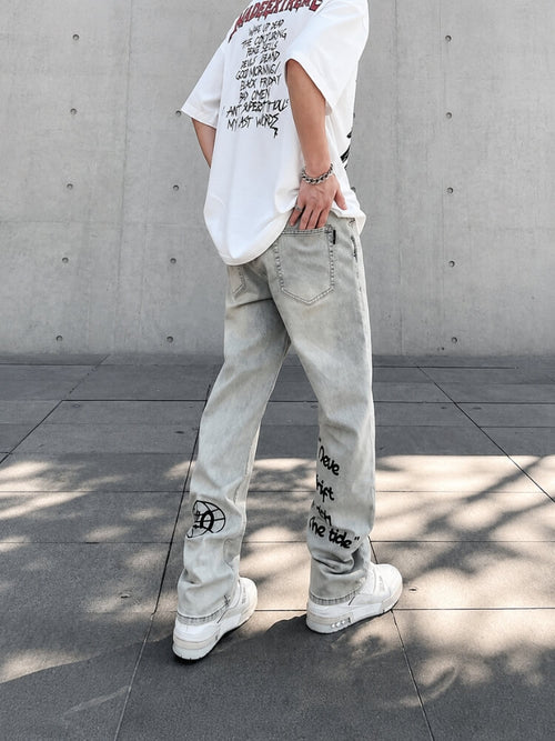 Litlookz Studio Y2K Graphic Straight Jeans