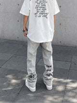 Litlookz Studio Y2K Graphic Straight Jeans, view 2