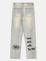 Litlookz Studio Y2K Graphic Straight Jeans, view 6