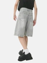 Litlookz Studio Y2K Gray Denim Shorts, view 2