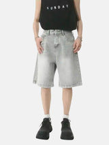 Litlookz Studio Y2K Gray Denim Shorts, view 5