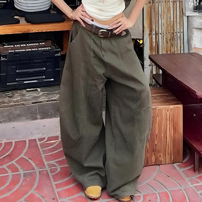 Litlookz Studio Y2K Green Baggy Cargo Pants