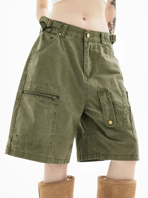 Litlookz Studio Y2K Green Cargo Shorts