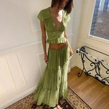 Litlookz Studio Y2K Green Two Piece Set, view 3