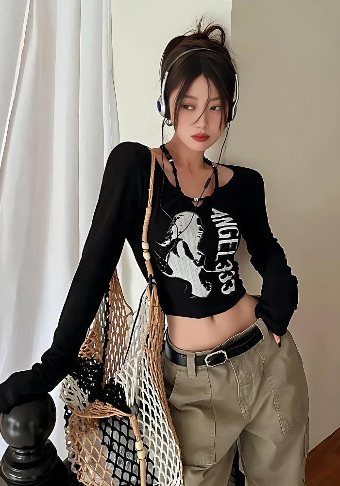 Litlookz Studio Y2K Grunge Angel 333 Top