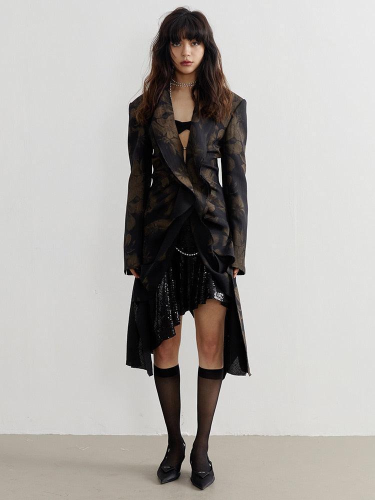 Litlookz Studio Y2K Grunge Asymmetric Blazer