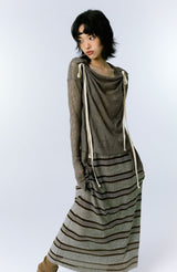Litlookz Studio Y2K Grunge Asymmetric Long Sleeve Top, view 3