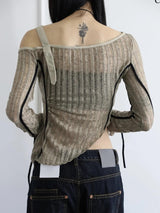 Litlookz Studio Y2K Grunge Asymmetrical Top, view 4