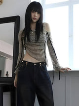 Litlookz Studio Y2K Grunge Asymmetrical Top, view 5