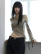 Litlookz Studio Y2K Grunge Asymmetrical Top, view 6