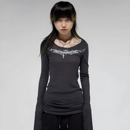 Litlookz Studio Y2K Grunge Barbed Wire Top