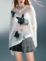 Litlookz Studio Y2K Grunge Butterfly Sweater, view 4