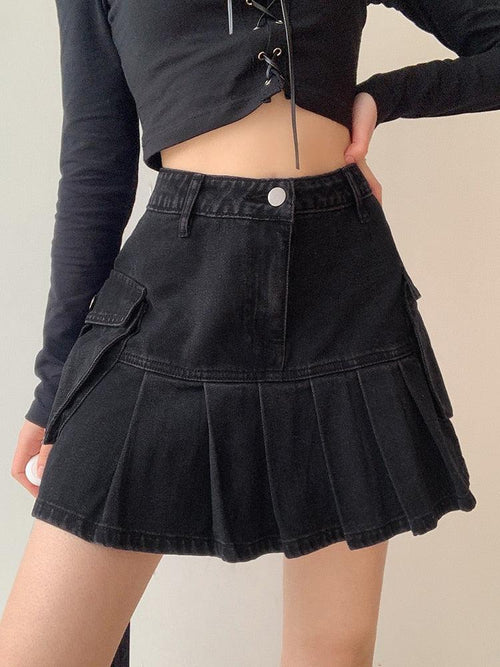 Litlookz Studio Y2K Grunge Cargo Mini Skirt