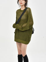 Litlookz Studio Y2K Grunge Crochet Sweater, view 3