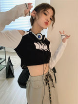 Litlookz Studio Y2K Grunge Cut-Out Crop Top, view 2