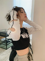 Litlookz Studio Y2K Grunge Cut-Out Crop Top, view 4