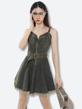 Litlookz Studio Y2K Grunge Denim Mini Dress, view 2
