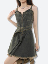 Litlookz Studio Y2K Grunge Denim Mini Dress, view 4