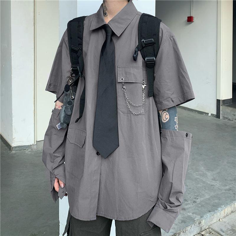 Litlookz Studio Y2K Grunge Detachable Sleeve Shirt