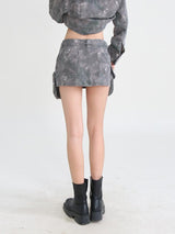 Litlookz Studio Y2K Grunge Distressed Cargo Mini Skirt, view 4