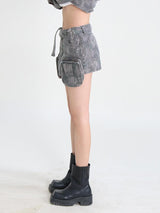 Litlookz Studio Y2K Grunge Distressed Cargo Mini Skirt, view 5