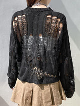 Litlookz Studio Y2K Grunge Distressed Knit Sweater, view 3