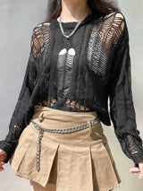 Litlookz Studio Y2K Grunge Distressed Knit Sweater, view 4
