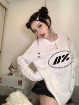 Litlookz Studio Y2K Grunge Distressed Knitted Sweater, view 4