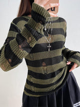Litlookz Studio Y2K Grunge Distressed Sweater, view 2