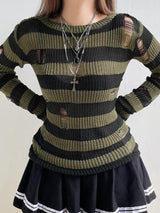 Litlookz Studio Y2K Grunge Distressed Sweater, view 4