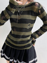 Litlookz Studio Y2K Grunge Distressed Sweater, view 5