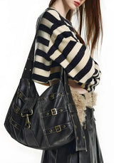 Litlookz Studio Y2K Grunge Faux Leather Belted Bag, view 3