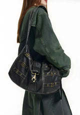 Litlookz Studio Y2K Grunge Faux Leather Belted Bag, view 5