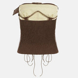 Litlookz Studio Y2K Grunge Faux Leather Corset Top, view 4