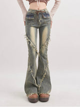 Litlookz Studio Y2K Grunge Flare Jeans, view 2