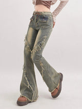Litlookz Studio Y2K Grunge Flare Jeans, view 3