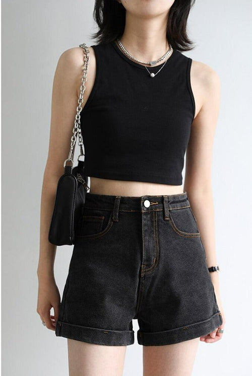 Litlookz Studio Y2K Grunge Jean Shorts