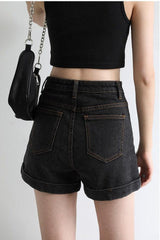 Litlookz Studio Y2K Grunge Jean Shorts, view 3
