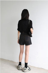 Litlookz Studio Y2K Grunge Jean Shorts, view 4