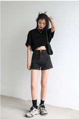 Litlookz Studio Y2K Grunge Jean Shorts, view 5