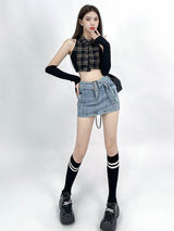 Litlookz Studio Y2K Grunge Jean Skort, view 4