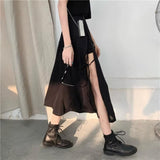 Litlookz Studio Y2K Grunge Lace Up Midi Skirt, view 2