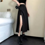 Litlookz Studio Y2K Grunge Lace Up Midi Skirt, view 3