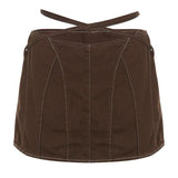 Litlookz Studio Y2K Grunge Lace Up Mini Skort, view 4