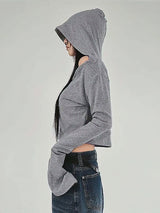 Litlookz Studio Y2K Grunge Off Shoulder Hoodie, view 2